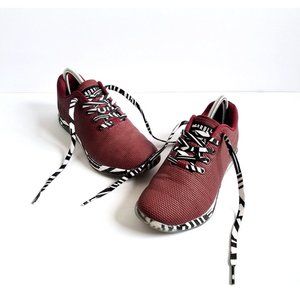 NOBULL Outwork Cabernet Zebra Women's Sz 8.5 40 Maroon Sneakers Trainers